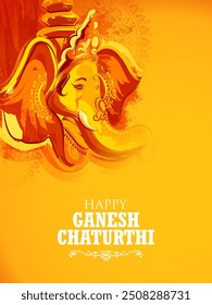 illustration of Lord Ganpati background for Ganesh Chaturthi religious festival of India