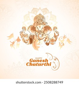 illustration of Lord Ganpati background for Ganesh Chaturthi religious festival of India