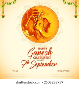 illustration of Lord Ganpati background for Ganesh Chaturthi religious festival of India