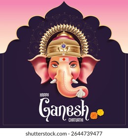illustration of Lord Ganpati background for Ganesh Chaturthi festival of India