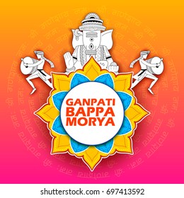 illustration of Lord Ganpati background for Ganesh Chaturthi festival of India with message meaning My Lord Ganesha