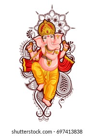 illustration of Lord Ganpati background for Ganesh Chaturthi festival of India