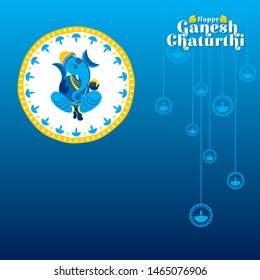 illustration of Lord Ganpati, Ganesh Chaturthi festival of india banner concept design
