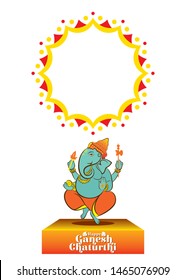 illustration of Lord Ganpati, Ganesh Chaturthi festival of india banner concept design