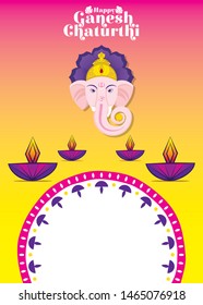 illustration of Lord Ganpati, Ganesh Chaturthi festival of india banner concept design