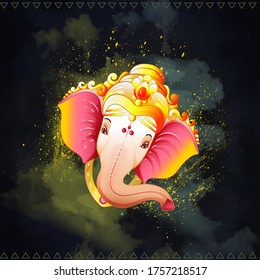 illustration of Lord Ganpati  for Ganesh Chaturthi festival of India