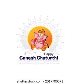 illustration of Lord Ganpati for Ganesh Chaturthi festival of India, Ganesh chaturthi for greeting,card, poster background.