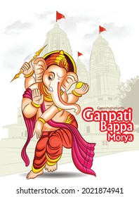 illustration of Lord Ganpati for Ganesh Chaturthi festival of India, Ganesh chaturthi for greeting,card, poster background.