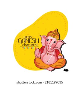 illustration of Lord Ganpati for Ganesh Chaturthi festival of India, Ganesh chaturthi for greeting,card, poster background.