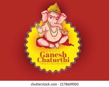 Illustration Of Lord Ganpati For Happy Ganesh Chaturthi Indian Festival