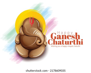 Illustration Of Lord Ganpati For Happy Ganesh Chaturthi Indian Festival