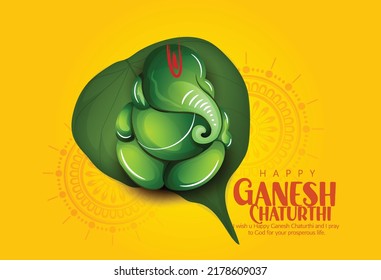 Illustration Of Lord Ganpati For Happy Ganesh Chaturthi Indian Festival