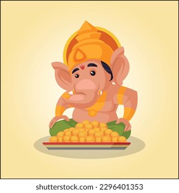 illustration of Lord Ganpati ji with background