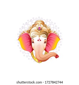 illustration of Lord Ganpati on Ganesh Chaturthi background