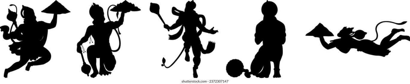 illustration of Lord Hanuman for happy hanuman jayanti