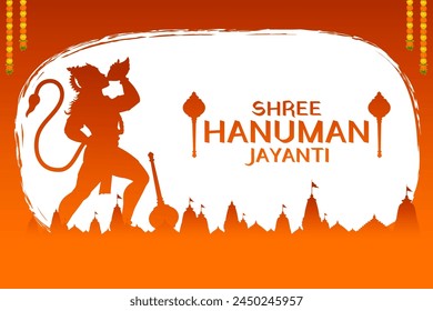 illustration of Lord Hanuman for Hanuman Jayanti Janmotsav celebration background for religious holiday of India