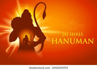 illustration of Lord Hanuman for Hanuman Jayanti Janmotsav celebration background for religious holiday of India