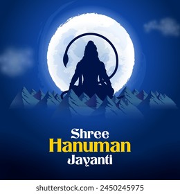 illustration of Lord Hanuman for Hanuman Jayanti Janmotsav celebration background for religious holiday of India