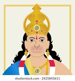 illustration of Lord Hanuman	, Hanuman also known as Maruti, Bajrangabali, and Anjaneya is a deity in Hinduism