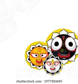 illustration of  Lord Jagannath  Rath Yatra  festival Holiday background celebrated in Odisha, India