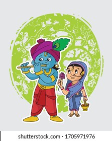 Ilustración de lord krishna de diferentes maneras