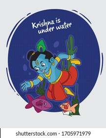Illustration of lord krishna in different ways