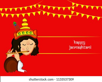 Illustration of Lord Krishna for the occasion of hindu festival Janmashtami