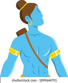illustration of Lord Rama with bow arrow killing Ravana in Ram Navami