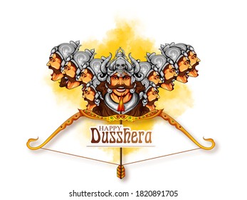 illustration of Lord Rama killing Ravana in Dussehra festival of India 