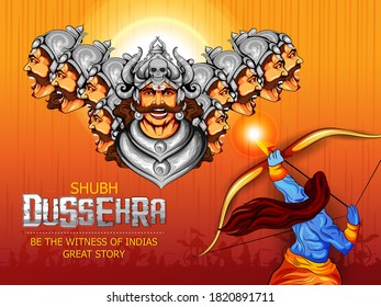 Illustration Lord Rama Killing Ravana Dussehra Stock Vector (Royalty ...