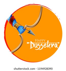 illustration of Lord Rama in Navratri festival of India poster for Happy Dussehra