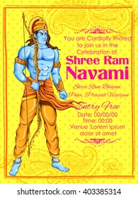 illustration of Lord Rama in Ram Navami background