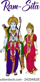 illustration of Lord Rama and Sita