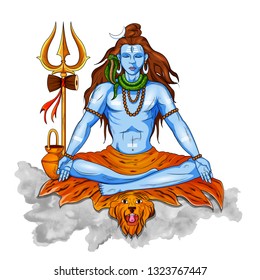 Illustration Lord Shiva Indian God Hindu Stock Vector (Royalty Free ...