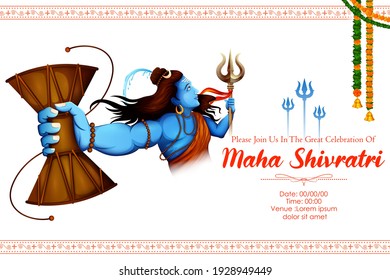 illustration of Lord Shiva, Indian God of Hindu for Maha Shivratri festival of India