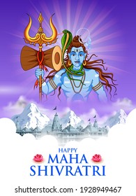 illustration of Lord Shiva, Indian God of Hindu for Maha Shivratri festival of India