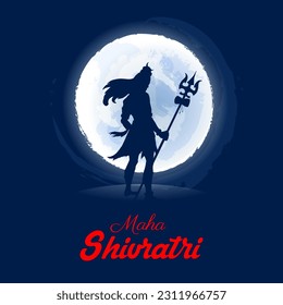 illustration of Lord Shiva, Indian God of Hindu for Maha Shivratri festival of India