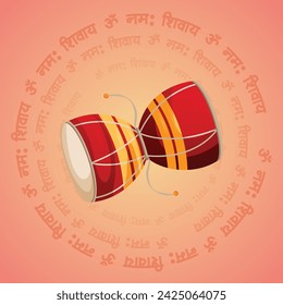 illustration of Lord Shiva, Indian God of Hindu for Shivratri with message Om Namah Shivaya meaning I bow to Shiva