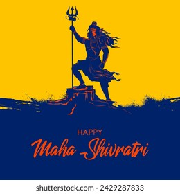 illustration of Lord Shiva, Indian God of Hindu for Maha Shivratri festival of India