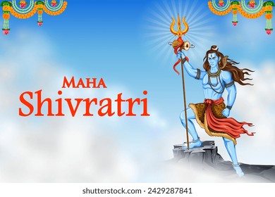 illustration of Lord Shiva, Indian God of Hindu for Maha Shivratri festival of India