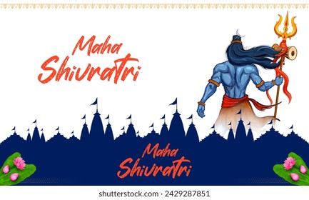 illustration of Lord Shiva, Indian God of Hindu for Maha Shivratri festival of India