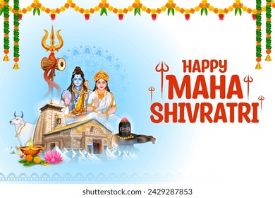 Illustration von Lord Shiva, indischer Gott von Hindu für Maha Shivratri Festival von Indien