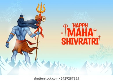 illustration of Lord Shiva, Indian God of Hindu for Maha Shivratri festival of India