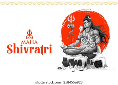 illustration of Lord Shiva, Indian God of Hindu for Maha Shivratri festival of India