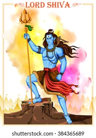 illustration of Lord Shiva, Indian God of Hindu for Shivratri or Mahashivratri holiday