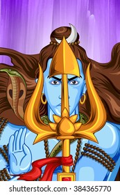 illustration of Lord Shiva, Indian God of Hindu for Shivratri or Mahashivratri festival