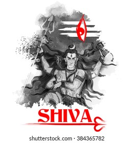 illustration of Lord Shiva, Indian God of Hindu for Shivratri or Mahashivratri festival