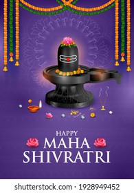 ilustración de Shiva Linga, dios hindú de la India para el festival Maha Shivratri de la India