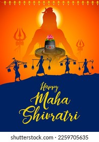 illustration of Lord Shiva Linga, Indian God of Hindu for Maha Shivratri festival of India
