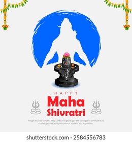 illustration of Lord Shiva Linga, Indian God of Hindu for Maha Shivratri festival of India